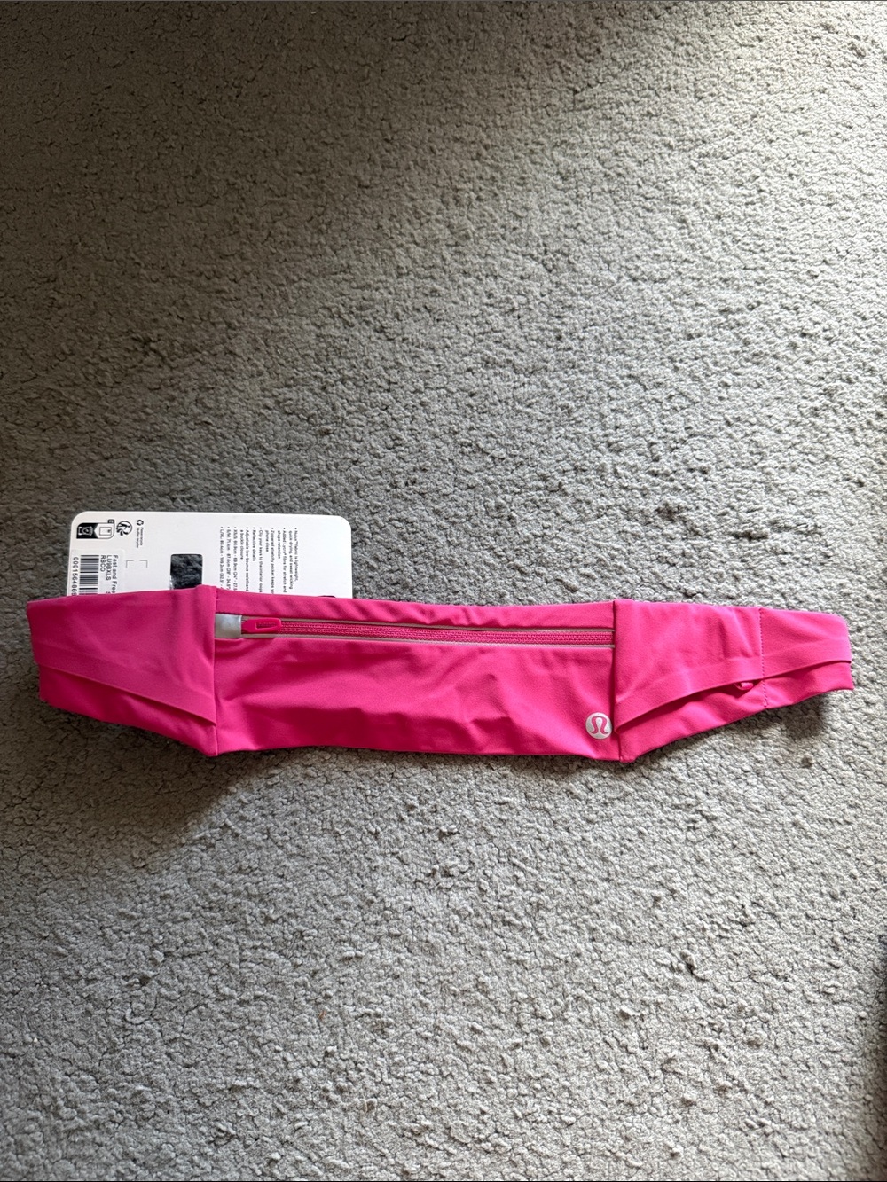 lululemon hot pink fitness belt with logo